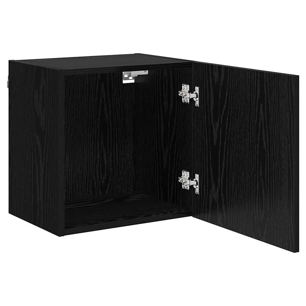 Regały ścienne pod telewizor, zestaw 2 sztuk, wygląd czarnego dębu, 40,5 x 30 x 40 cm, pływający regał na media, materiał drewnopochodny, do salonu, nowoczesny design, uniwersalny stojak na