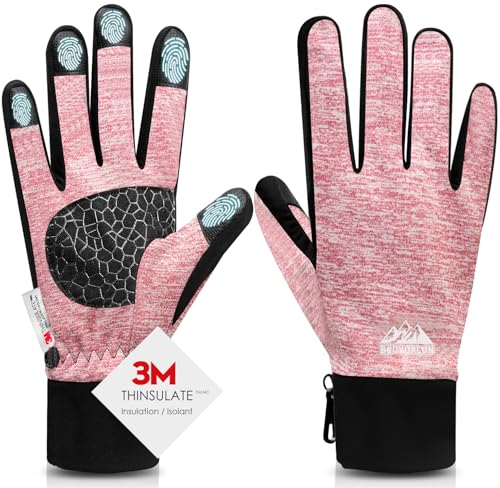 Image of Bruvoalon Winter Gloves for Women & Men, 3M Thermal Insulation, Lycra Fabric, Touchscreen, Anti-Slip