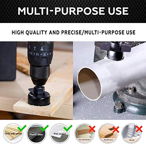 Image of Cheston 11 Pcs Hole Saw Set with 8 Circular Blades, 2 Mandrels, Hex Key & Installation Plate Forged Carbon Steel for Wood, Plastic, PVC Board & Wall