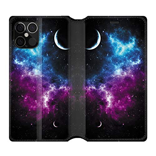 Cokitec UniversGsm - Funda de Piel con Tapa para iPhone 12 y 12 Pro, Color Azul