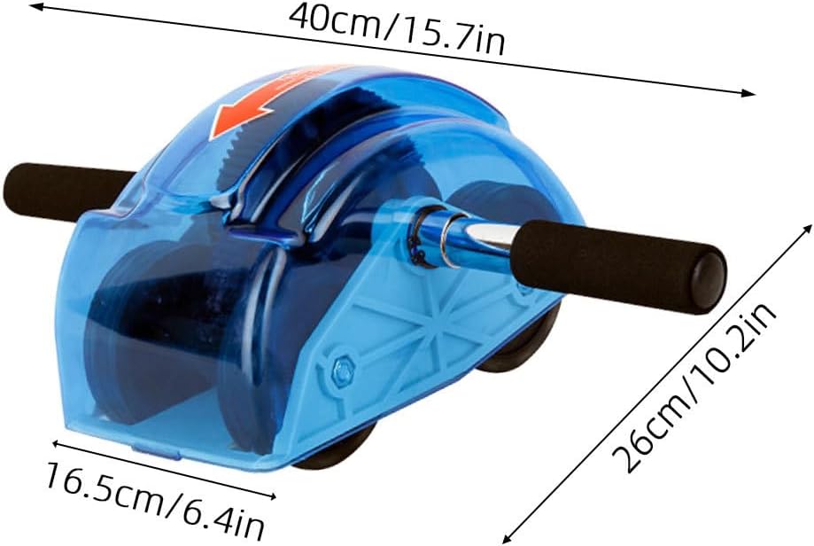 ABOOFAN Four-wheeled Ab Roller Wheel with Gear Non-slip Abs Fitness Equipment for Core Strength Muscle and Shoulder Training Lightweight Home Exercise Tool for Men and Women Blue