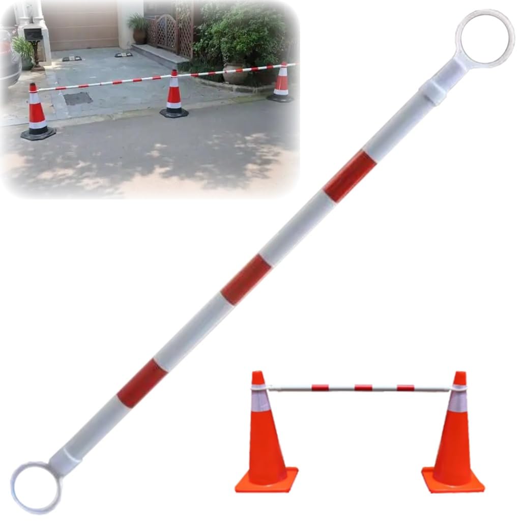 Barre de signalisation réfléchissante extensible rouge et blanche télescopique de 1,25m à 2m