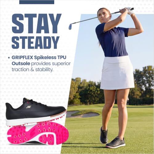 Image of Skechers Women's Jasmine Waterproof Golf Shoe | Golf, Waterproof, ECO FLIGHT Cushioning, GRIPFLEX Outsole, Light Weight, Replaceable Softspikes