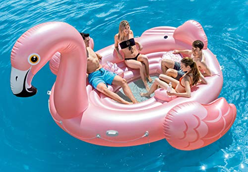 Intex Flamingo Party Island, Inflatable Island, 166in X 147in x 73in