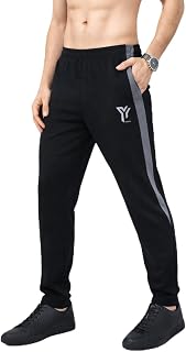 YUNEK Men’s Rapid Dry Track Pants | Lightweight Gym & Sports Lower | Polyester Fabric | Black & Grey | M–XL Price In India