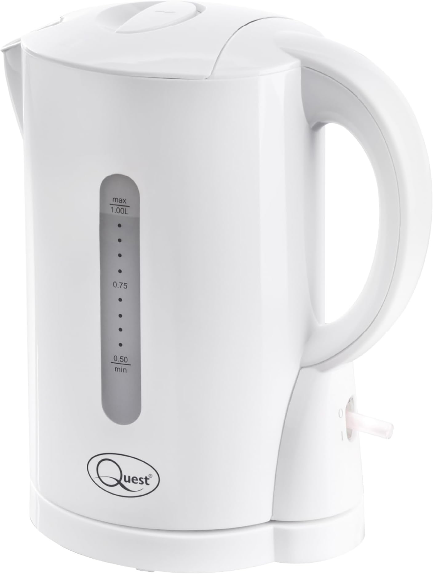 Quest 36039 1 Litre Kettle / Compact Design / Spout Filter / Water Level Indicator / BPA Free / White Colour