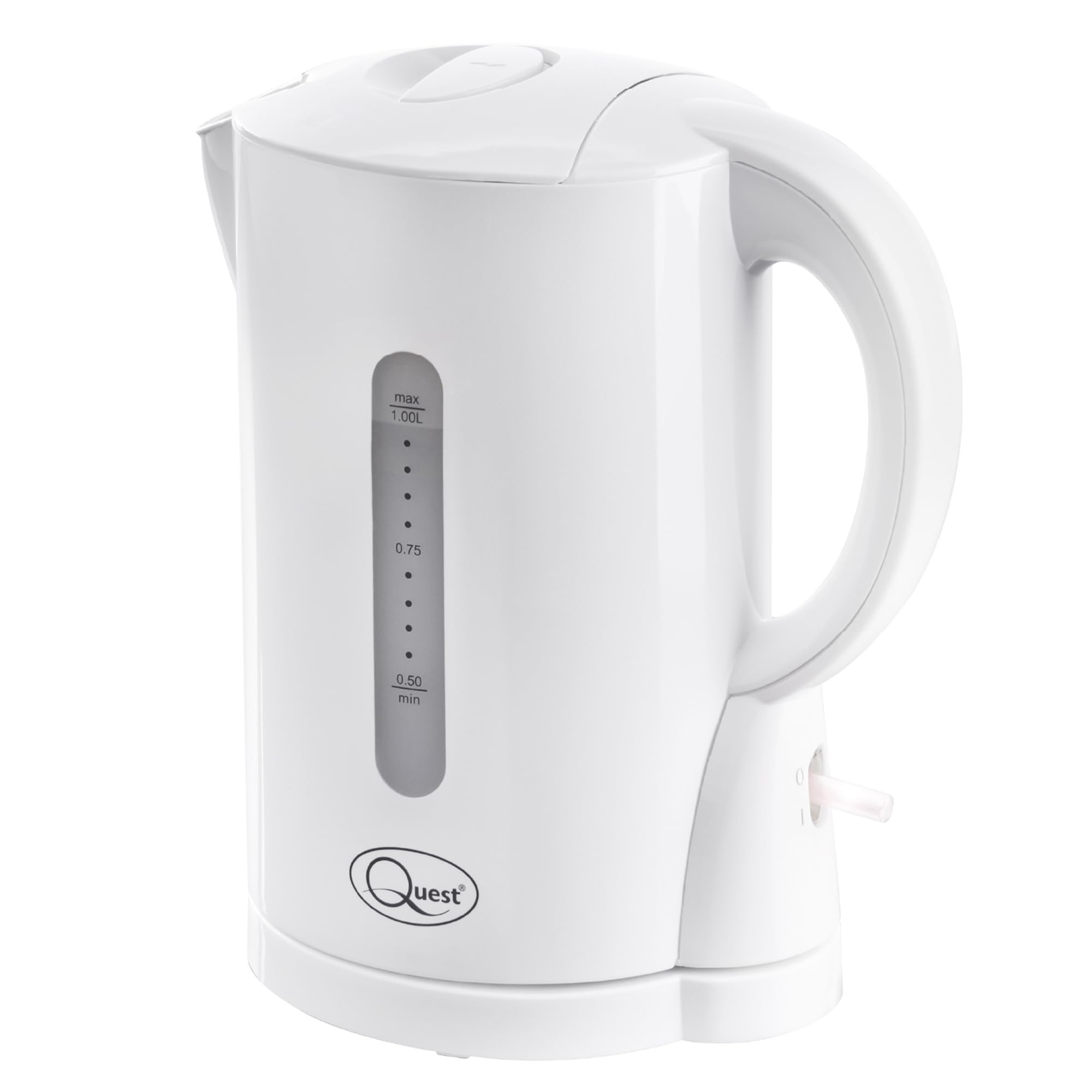 Quest 36039 1 Litre Kettle / Compact Design / Spout Filter / Water Level Indicator / BPA Free / White Colour