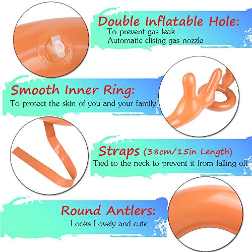 AniSqui 2 Set Aufblasbares Rentiergeweih-Spiel, Aufblasbarer Rentier-Geweihhut mit Ringen, Familien-Weihnachtsparty-Spiele