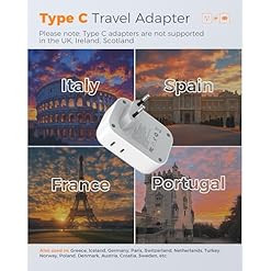 Alternative view of 2 Pack European Plug Adapter USB C