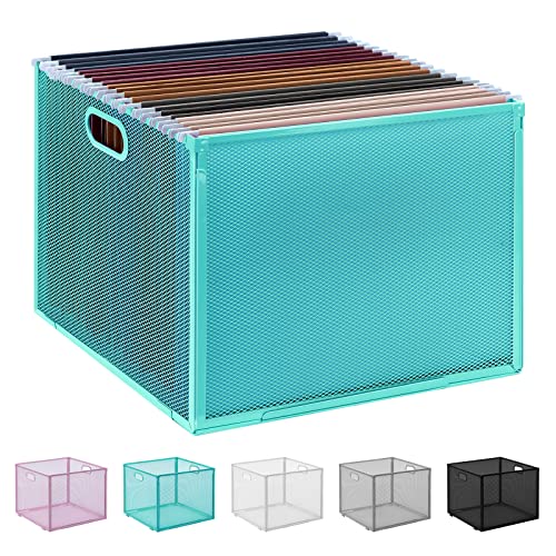 Oterri Hängemappen-Organizer, Mintgrün, Aktenordner, Netzmontage, tragbarer Schreibtisch-Hängemappen-Organizer, 31 x 31 x 24,9 cm, für Ordner in Briefgröße, Ordner nicht im Lieferumfang enthalten Cover