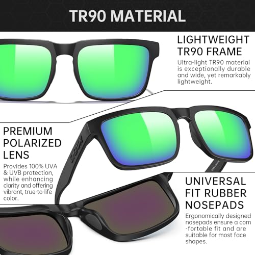 Image of STGATN Big Head Sunglasses for Men - 155MM for Large Wide Heads Men's TR90 Ultralight UV400 Protection Glasses