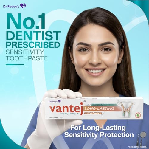 Image of Vantej : Sensitivity Protection Toothpaste| 100 Grams| Gives Long Lasting Sensitivity Protection And Tooth Sensitivity Healing| Dentist Recommended| Desensitizing Toothpaste| Braille Enabled Pack