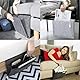 QianFenShi Betttasche zum Einhängen,Bett Organizer zum Einhängen,Bettaufhänger-Aufbewahrungstasche,Aufbewahrungstasche Bett,Dicke Filz,Anti-Rutsch,für Handy,iPad,Buch,Brille,Fernbedienung (Schwarz)