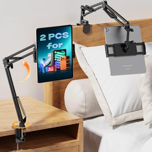 VZZNN 2 Pack Gooseneck Phone Holder for Bed Flexible Long Arm Phone Mount for Desk Upgraded Metal