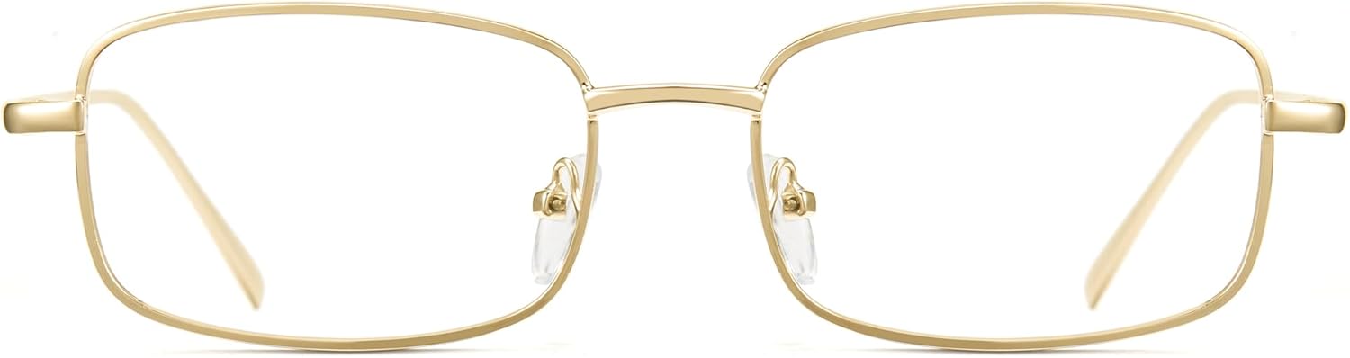 Cyxus Rectangular Blue Light Blocking Glasses for Men Computer Metal Frame Gaming Eyeglasses UV Protection 8160