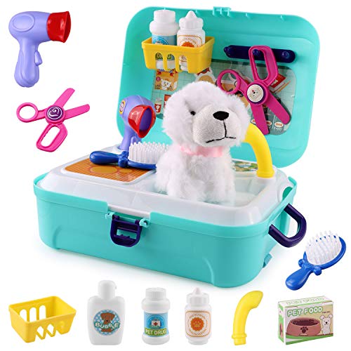 Satkago Maletín Veterinaria Perritos de medicos Juguetes  16 pcs Dog Puppy Grooming