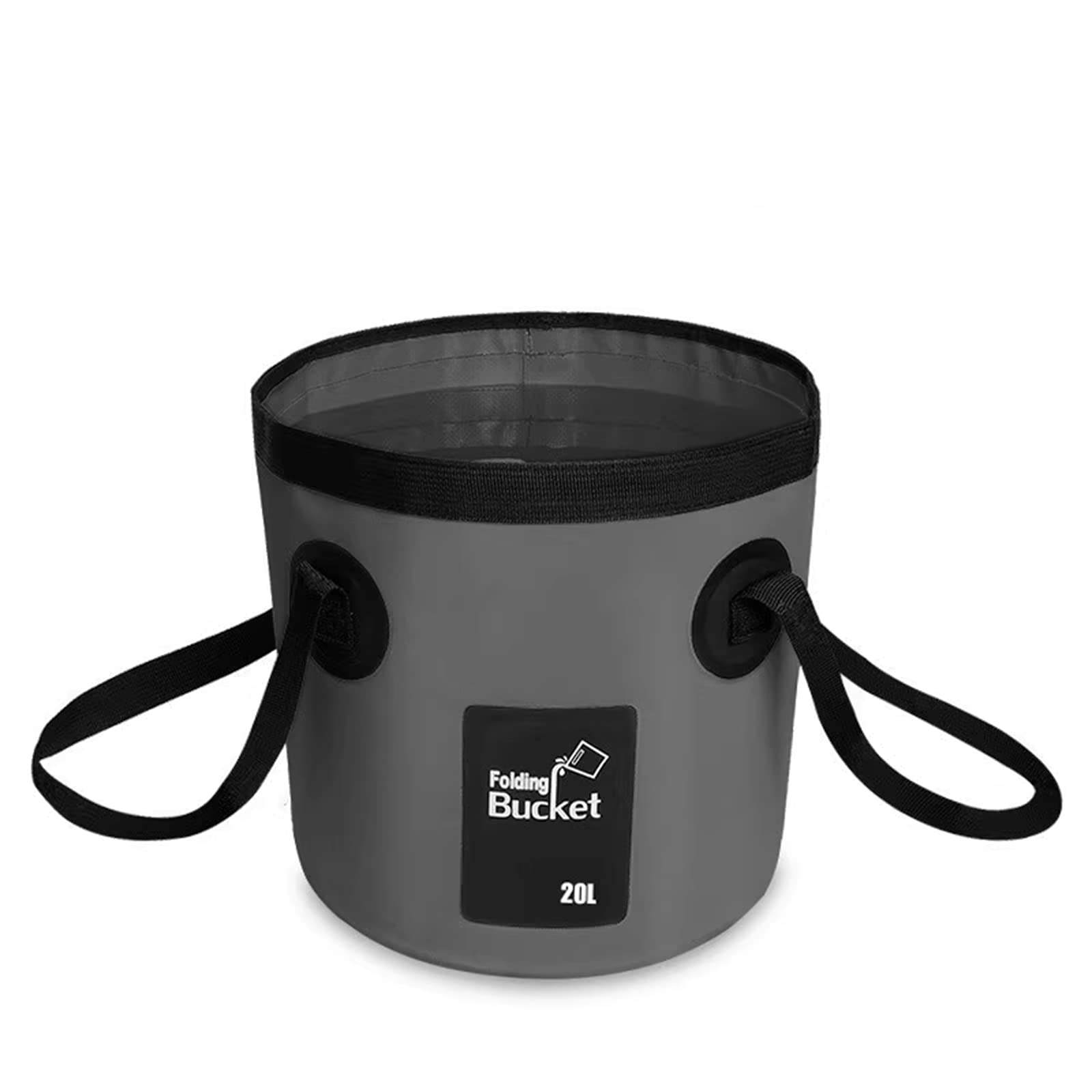 Składane wiadro na kemping, składane wiadro, do wędkowania, na kemping, do prac ogrodowych, 20 l (szare)
