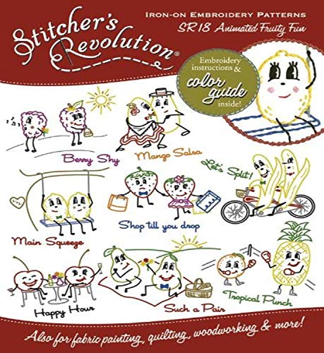 Stitcher's Revolution Iron-On Transfers-Animated Fruity Fun