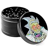 Grinder Zinc Alloy 2.4 In Large Size Grinder 4 Pieces 3 Chamber Grinder for Spice Pepper and Herb with Pollen Scraper(Melted Rk)