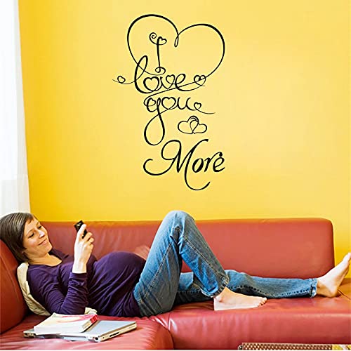 I Love You More Wall Decals Bathroom Wall Decals Vinyl Sticker ,Wall Stickers For Living Room Family Wall Decals Wedding Marriage Romantic Church Couple Life Inspirational Wall Decor Sticker(20.47''X14.57'') #TOP1