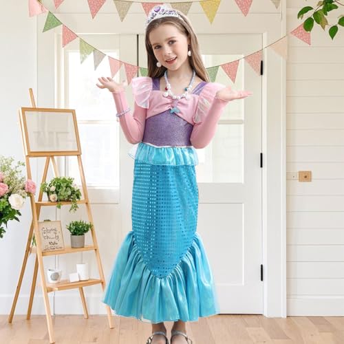 Disfraz de sirena para niña 3-4 años miniatura 2