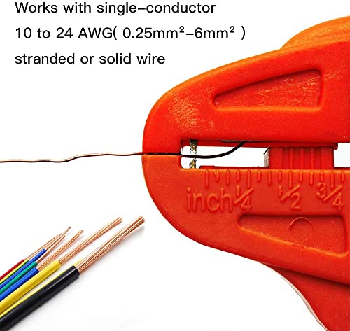 BOENFU Automatic Self Adjusting Wire Stripper, Quick Strip 2 in 1 Eagle Nose Wire Stripper, Red, 7 Inches - Thumbnail 5