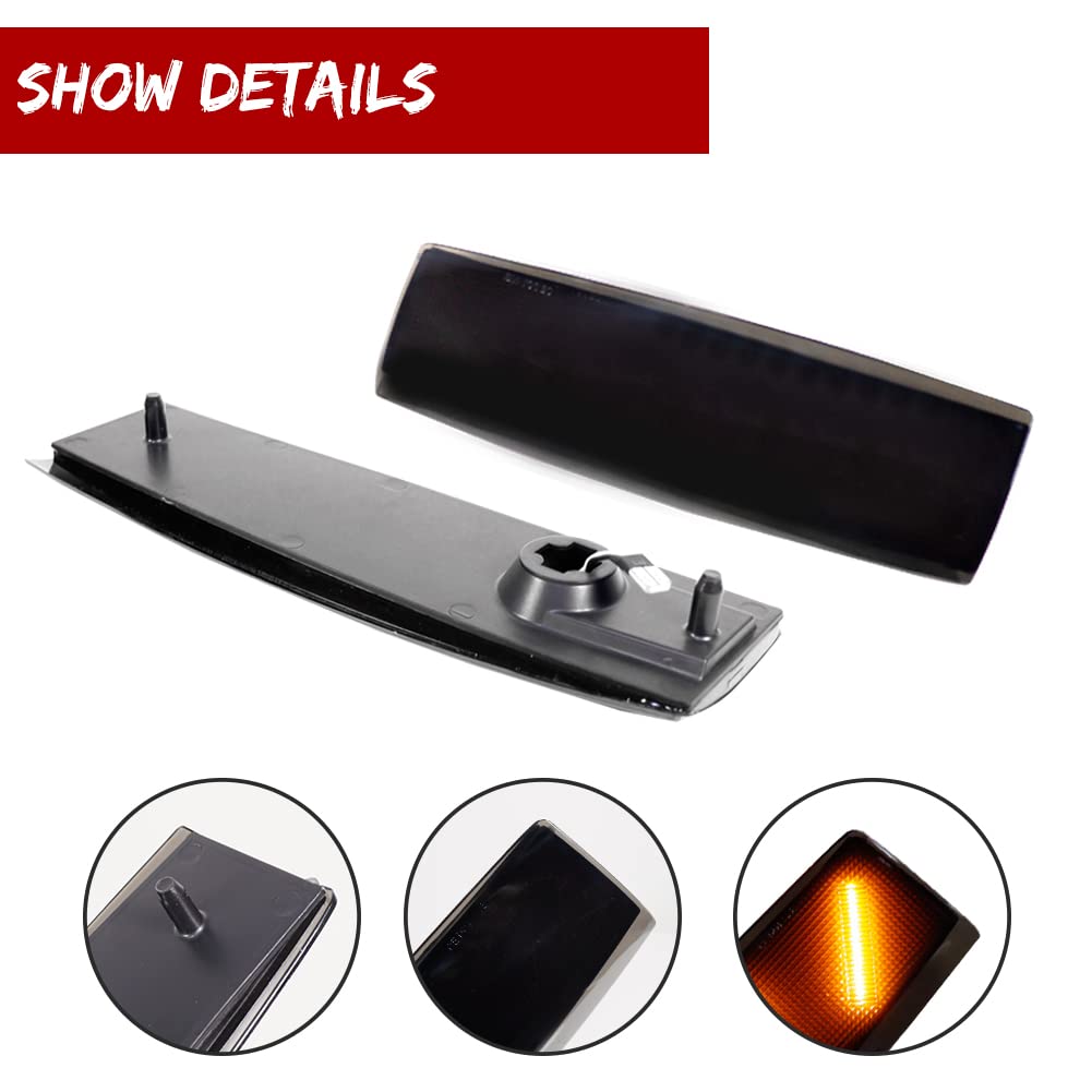 2x Smoked Lens Front Side Marker Corner Lights For 88-93 GMC C1500 C2500 C3500 - Foto 7