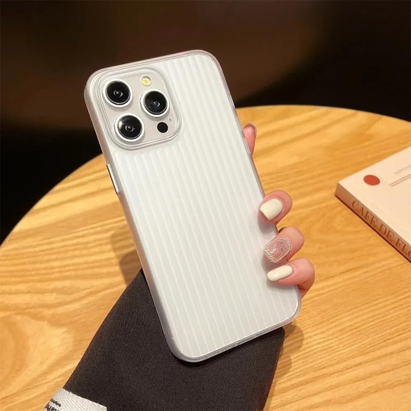 Image of COVERLY Frosted Matte Clear Lining Case for iPhone 12 Pro | Ultra Thin Translucent Stripes Pattern Drop Resistant Slim Sleek fit Smoke Hard PC + TPU Back Cover Compatible with Apple iPhone 12 Pro