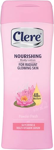 Clere – Nourishing, Body Lotion, For Radient & Glowing skin, with Glycerine & Mult-Vitamin serum, 48hr moisture, Powder Fresh, 200ml