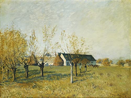 Cuadro impresionista de Alfred Sisley: evoca la calma de una mañana de otoño en tu despacho