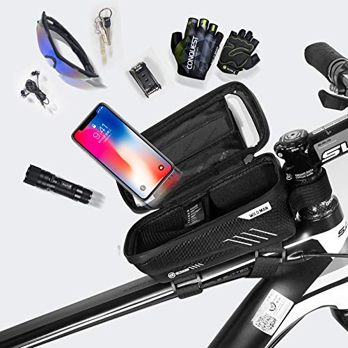 Sac de vélo à coque rigide tactile et étanche pour VTT noir
