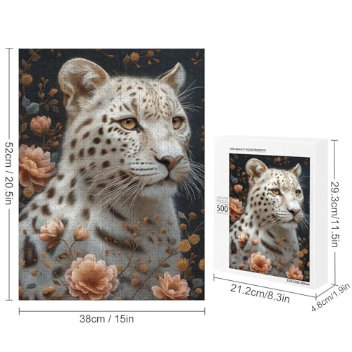 Rompecabezas de 500 piezas para adultos The White Leopard con corte de precisión 2