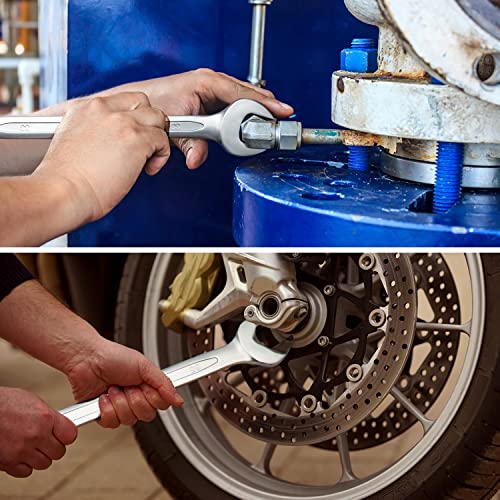 Image of Jetech 33mm Combination Wrench, Metric 12-Point Chrome Vanadium Steel Spanner, Industrial Grade with 15-Degree Offset, Sand Blasted Finish, Heat-Treated Forged Tool
