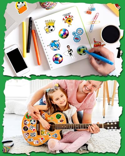 Soccer Stickers for Kids, Soccer Water Bottle Stickers for Kids Party Favors Supplies, Waterproof Vinyl Stickers, Hydroflask Laptop Car Classroom Skateboard Sticker Packs for Teens Boys Girls - Image 6