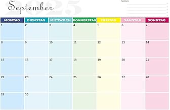 2026 Wall Calendar, A4 Landscape Calendar with Holidays, Multi-Color Family Calendar from September 2025 to December 2026, Ideal as a Couple Calendar or Family Planner