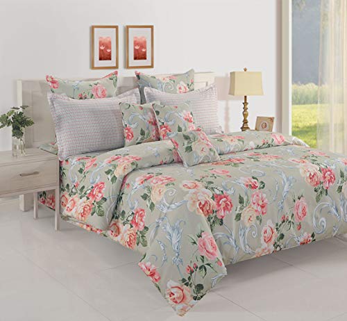 Image of Swayam Pure Cotton King Bedsheet with 2 Pillow Covers | 160 TC Soft Breathable Bed Sheet | Ethnic Motifs Printed | Size 108 x 108 inch | Comfortable & Durable for Bedroom - Blue