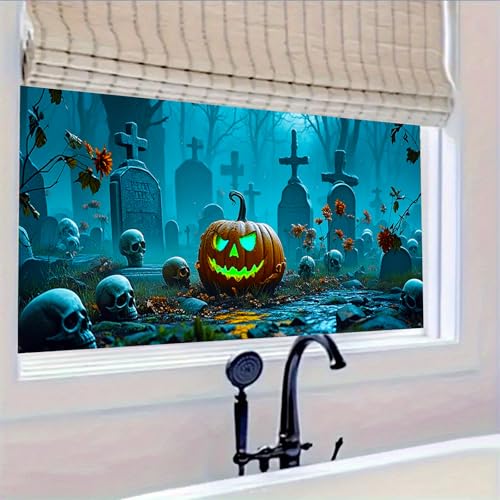 Vinilo Decorativo Halloween HOMETITUTE 39.3x17.7 pulgadas miniatura 5