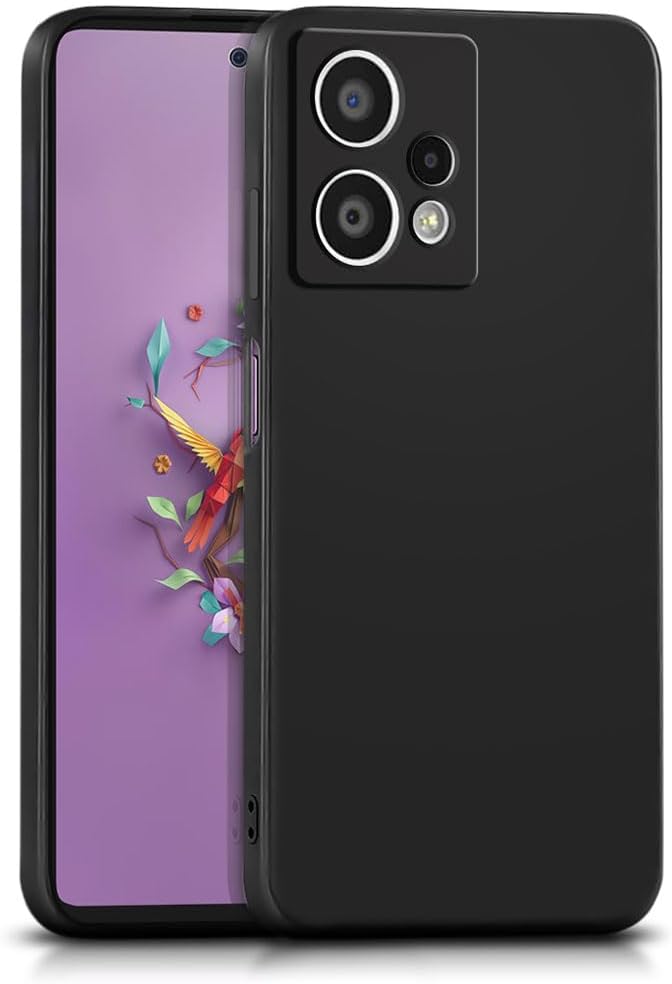 WOW IMAGINE Back Cover for HMD Crest Max 5G | Ultra Slim Soft Rubberised Case | Inner Velvet Fabric Lining | Matte Silicone Flexible Mobile Case | Camera Protection - Black