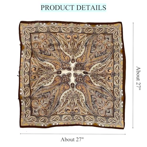 Image of 2Pcs Silk Scarf for Women, Stylish Satin Scarf for Women, 70x70cm Square Head Scarf, Elegant Scarf for Office, Travel, Casual Wear