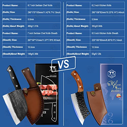 XYJ Authentic FULL TANG 6.2 Inch Kitchen Knife Chef Knives With Carrying Leather Knife Sheath
