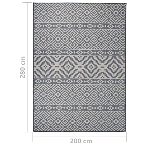 Tapis d'extérieur polypropylène robuste 200x280 résistant UV pour balcon