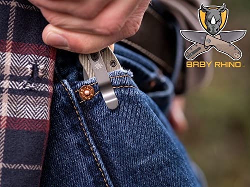 Off-Grid Knives - Baby Rhino Edc, Legal Carry, Coyote Tan G10 Scales, Heavy Duty Compact Folding Knife, Graywash Sandvik 14C28N Steel, Built Like A Tank #TOP5