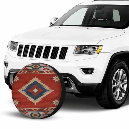 Image of Southwestern Traditional Style Spare Tire Cover 17 inch Wheel Protectors Weatherproof Universal for Trailer Tire Cover Rv SUV Truck Camper Travel Trailer