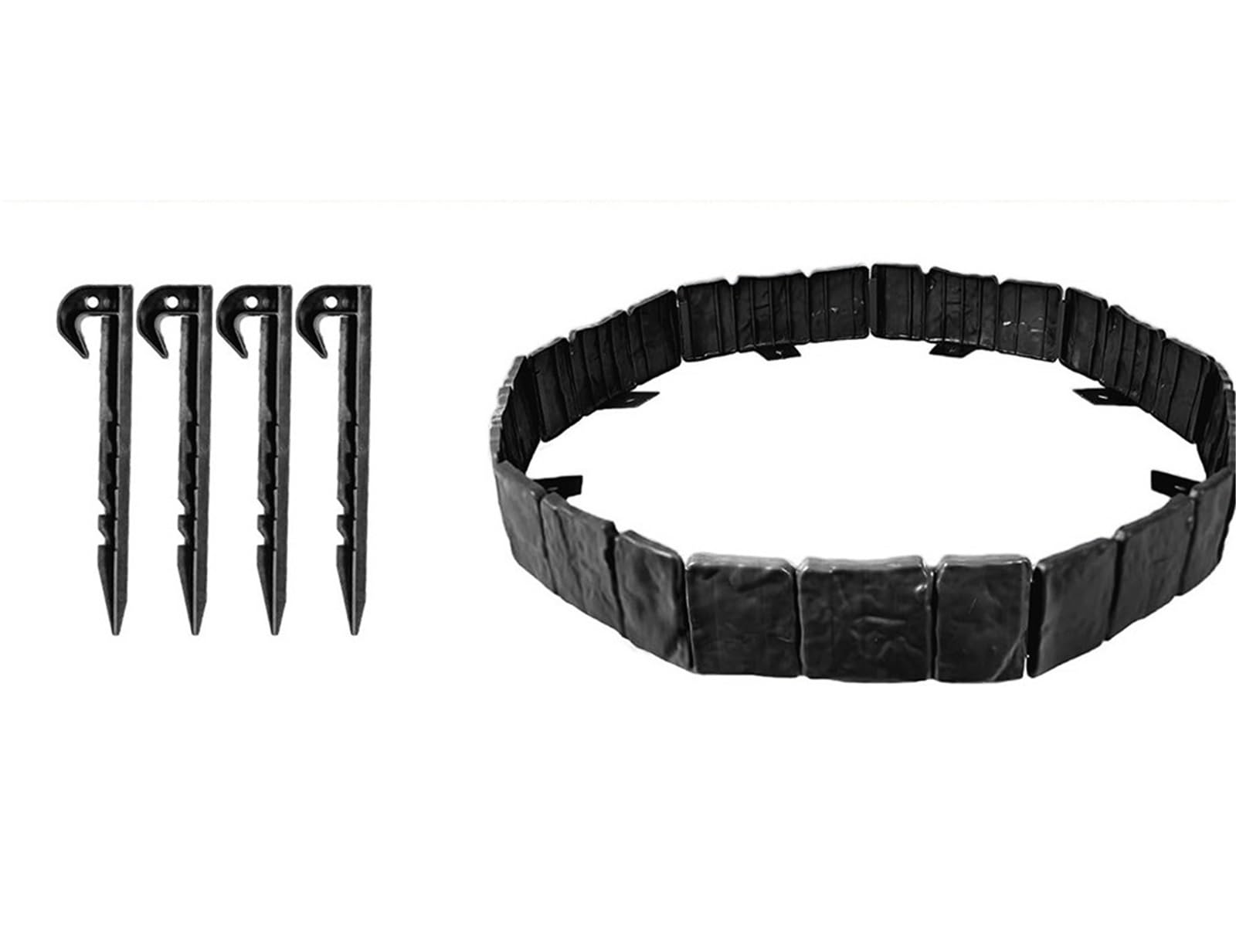 Dqzrtueca Black Edging Kit, Garden Lawn Landscape Edging Border, 5-Pack 24.5X10cm Multicolor With Securing Pegs(Black)