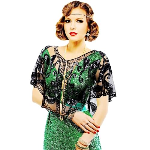 Specell 1920s Shawl Wraps Wedding Bridal Wrap Sequin Beaded Shawl For Evening Dresses Wedding Gatsby Party Harlem Night2
