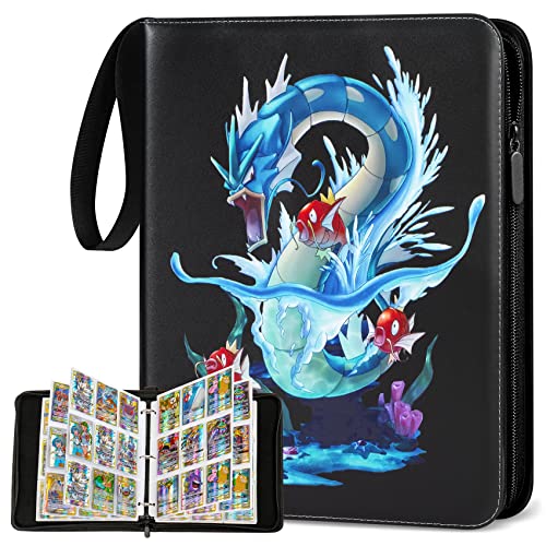 Álbum de recortes para cartas Pokemon, 900 tarjetas, álbum de 9 bolsillos, 50 páginas, carpeta de carpeta, carpeta de alta calidad, resistente al agua, colección de tarjetas de poliuretano, regalo