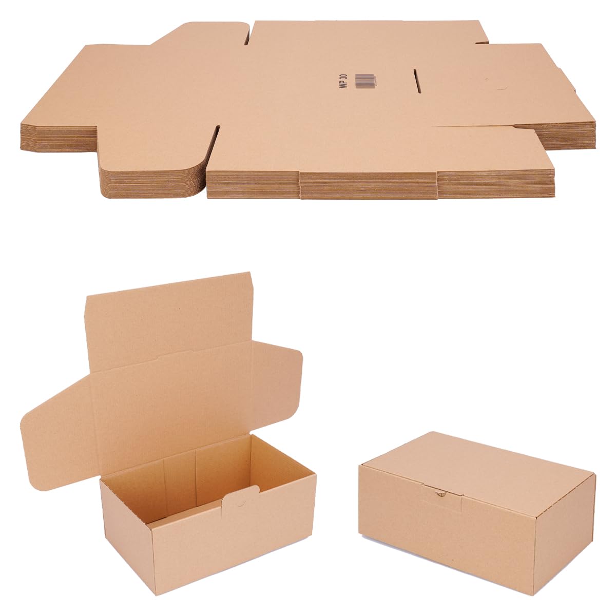 verpacking Cajas plegables 250 x 150 x 100 mm marrón (dimensiones exteriores 258 x 158 x 105 mm) WP 30 caja de envío caja DHL Hermes DPD GLS embalaje (50 unidades)