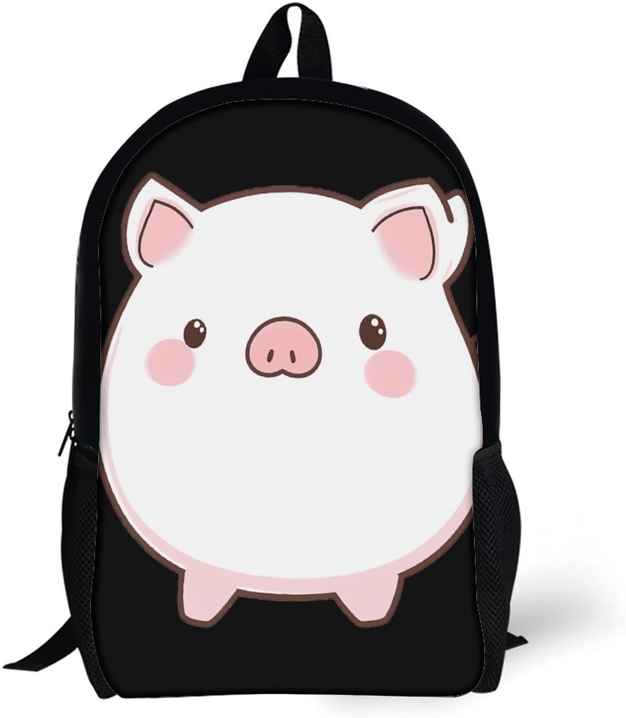 Cute Pigs Cartoon Unisex Backpack 17" Casual Daypacks Simple Shoulders Bag for Camping Hiking Travel Gear
