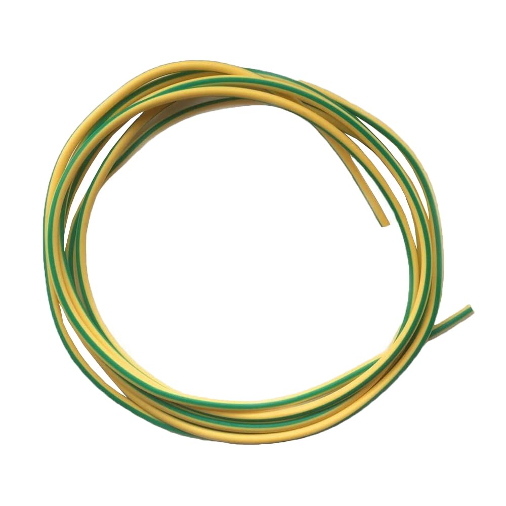 Ukcable-Ties Green/Yellow 1 Metre Cut Length Of Earth (Cpc) Sleeving And Pvc (4Mm)