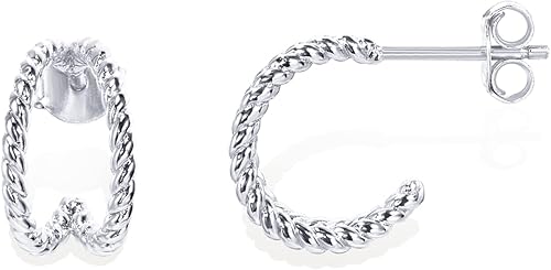 PAVOI 14K Gold Plated Sterling Silver Split Hoop Huggie Earrings in Rose Gold, White Gold and Yellow Gold